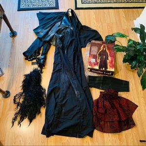 Vampire lord Dracula 4pc Goth black cape buckles